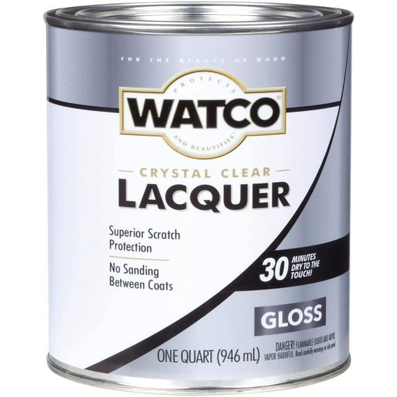 Watco 63041 Lacquer Clear Wood Finish, Quart, Clear Gloss New Version