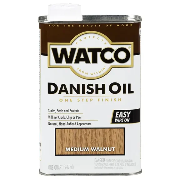 Watco A65941 Danish Oil Wood Finish, Quart, Medium Walnut