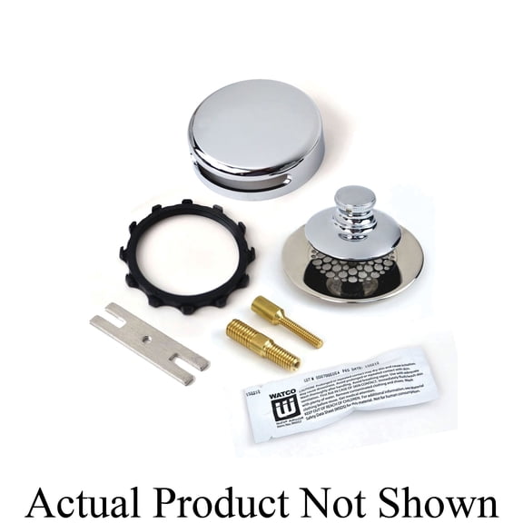 Watco Universal NuFit Innovator Push Pull Carded Trim Kit - Overflow, Stopper Body, Integrated Grid Strainer, Retainer Star Nut, Adapter Bar, and Adhesive in Chrome Plated - 948700-PP-CP-G-2P-C