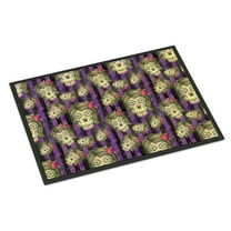 Watecolor Day of the Dead Halloween Indoor or Outdoor Mat 24 x 36 in.