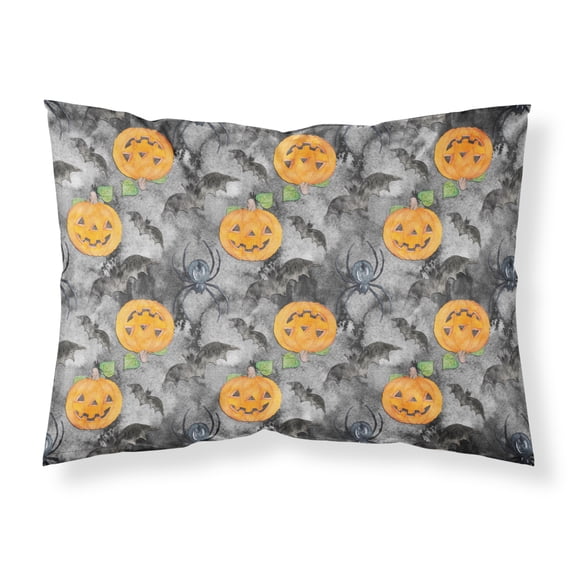 Watecolor Halloween Jack-O-Lantern Bats Fabric Standard Pillowcase