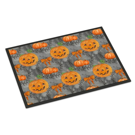 Watecolor Halloween Pumpkins Doormat 18x27