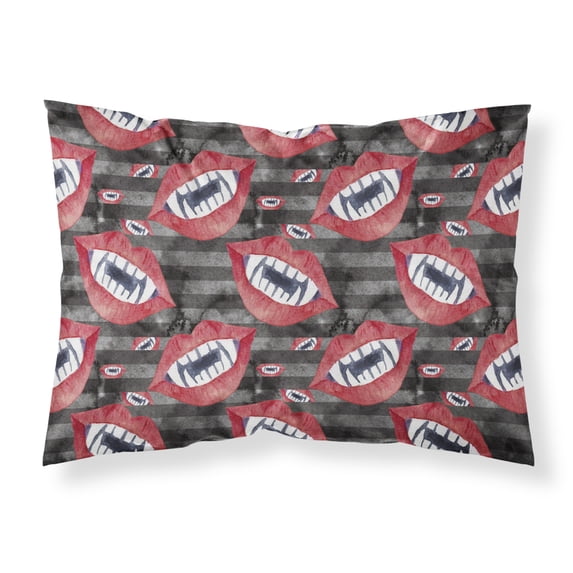 Watecolor Halloween Vampire Teeth Fabric Standard Pillowcase