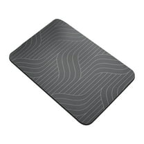 Water Absorbent Bath Mat Non-Slip Quick Dry Bathroom Rug Floor Mat for Toilet Shower Kitchen 16x12 Inches Gray