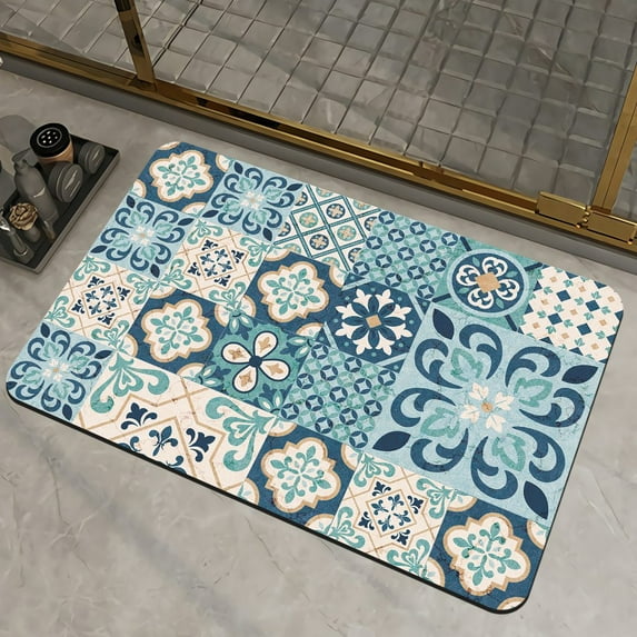 Water Absorbent Door Mat Carpet Non-slip Kitchen Floor Mats Soft Home Bath Mats Diatomaceous Small Bathroom Carpet