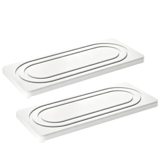 Water Absorbing Stone Tray for Sink, Quick Drying Diatomite Bathroom Tray Countertop, Stone Drying Mat for Kitchen Counter Faucet, Soap Dish Dispenser Vanity Organizer, 2 Pcs, 7.87x3.94"
