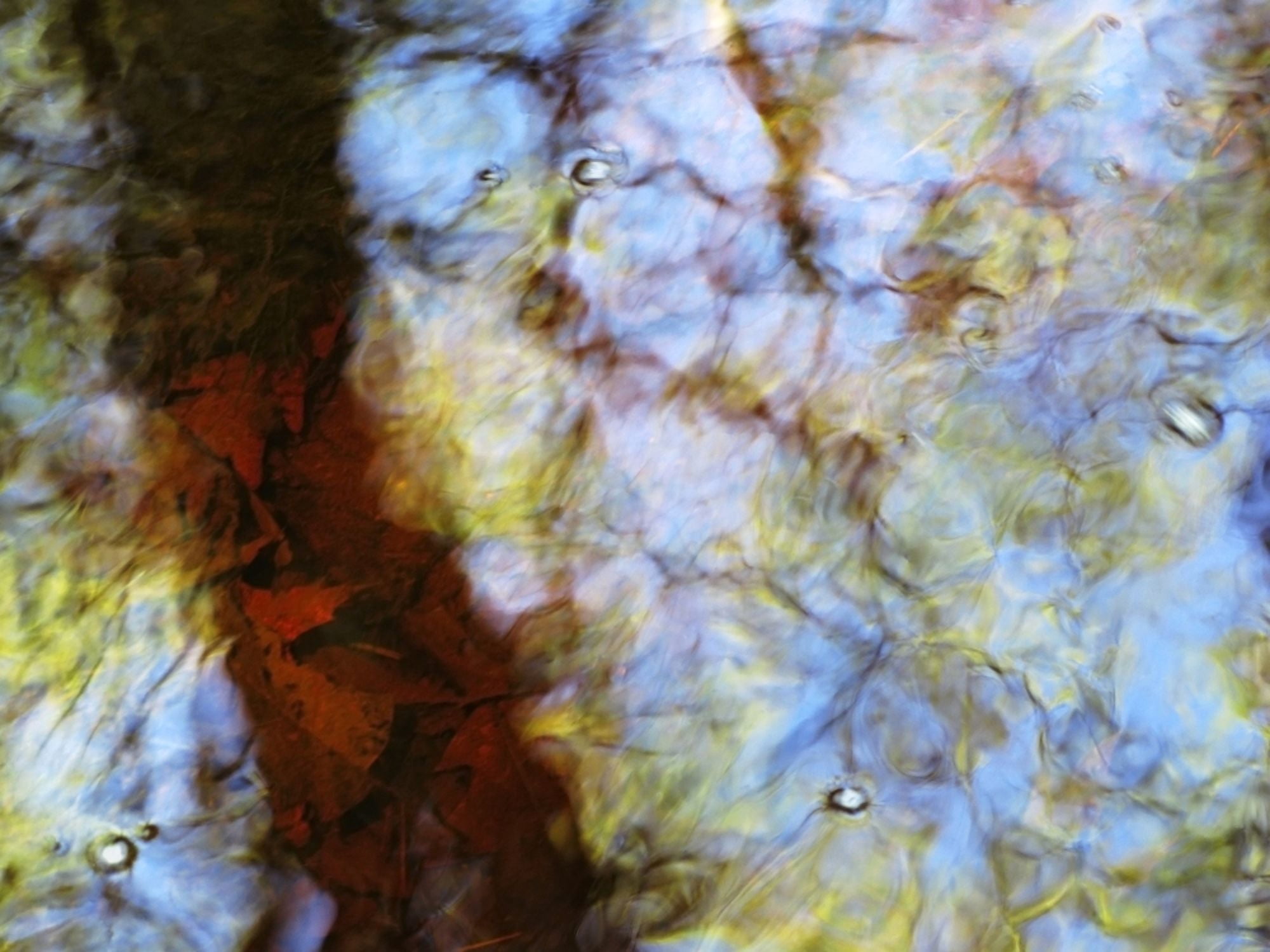 Water Abstract 28 Massachusetts Seekonk Caratunk Wildlife Refuge Ripples And Reflections On Water Surface Canvas Art - Joanne Baldaia Design Pics (32 x 24)