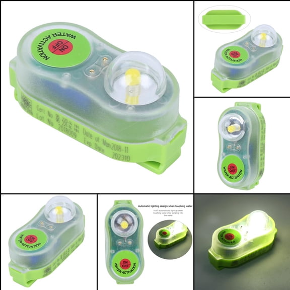 Water,Activated LED Life Jacket Light, Bright, Long,Lasting Lamp for Adults Children