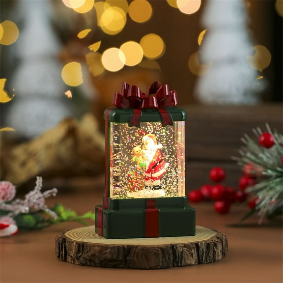 Water-Activated Snow Globe LED Night Light Christmas Decoration 100ml Desktop Ornament with Illuminated Festive Scene Holiday Gift Light