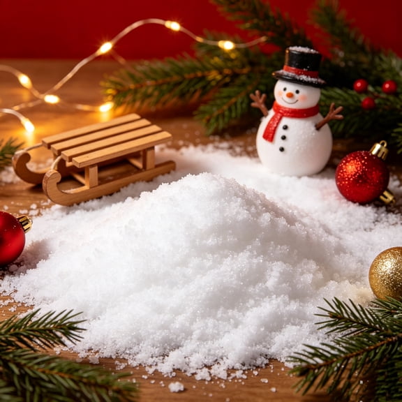 Water Activated White Granular Powder, Fake Flake Granules for Winter Scene Layout, Holiday Diorama and Handmade Creation Supply
