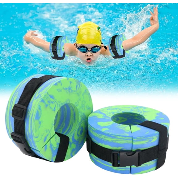 Water Aerobics Cuffs Water Aerobics Dumbbells & Foam Swim Cuffs with Detachable Velcro, Aquatic Fitness Equipment for Pool Workouts(RL Green 2 PCS)