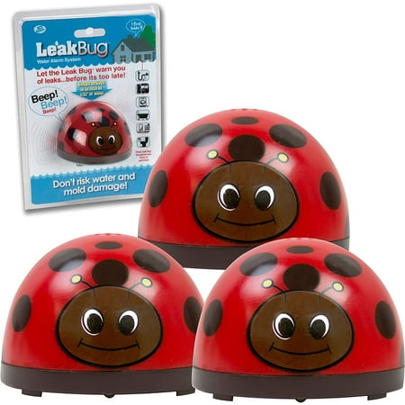 Water Alarm (3 Pack) - Leak Bug Electronic Leak Detector - Hypersensitive 1/32" Flood Detection - Continuously Beeps When Wet or Low Battery