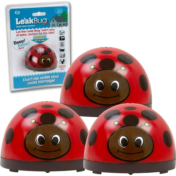 Water Alarm (3 Pack) - Leak Bug Electronic Leak Detector - Hypersensitive 1/32" Flood Detection - Continuously Beeps When Wet or Low Battery