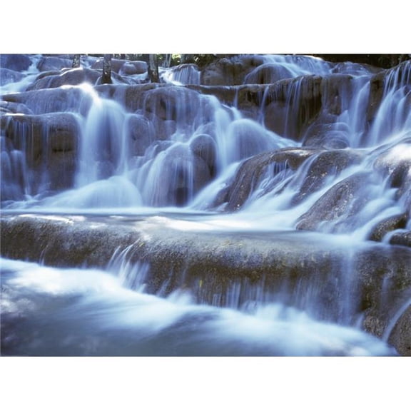 Water And Rock At Dunns River Falls  Close Up Poster Print