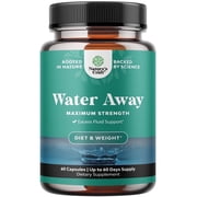 Natures Craft Water Away Herbal Diuretic Capsules with Dandelion Root for Bloating Relief, 60 Ct