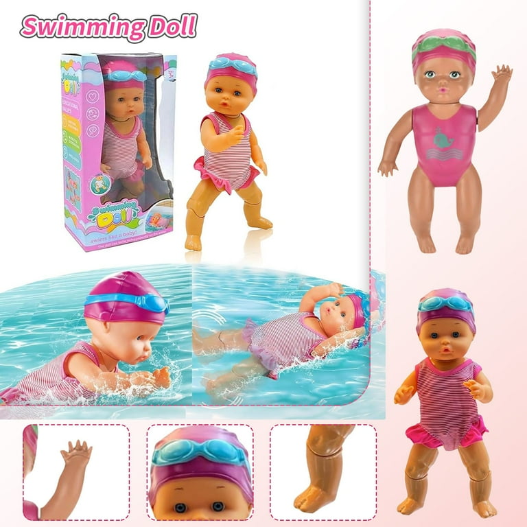 Waterproof Swimmer Doll Water Baby Doll 2024 New Waterproof Swimmer Doll Swimming Dolls for Pool Bathroom Play 2 Swimming Doll 13.78