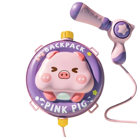 Water Backpack Gun with Large Capacity, Cute Cartoon Animal Water Blaster (Panda Duck Pig Whale Dinosaur Rabbit) for Outdoor Summer Play, Water Soaker