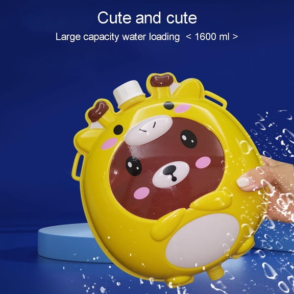 Water Backpack Spray Toy – 9.8 x 2.2 x 7.9in Wearable Outdoor Summer Beach Play with Safe Rounded Edges(Yellow)