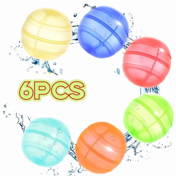TGCUR Reusable Self-Sealing Water Balloons 6 Pack for Summer Water Fight