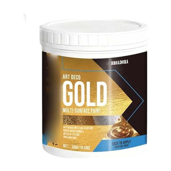 Water-Based Art Deco Metallic Gold Paint - 2.5 Fl oz for Crafts Furniture and Home Decor DIY Projects