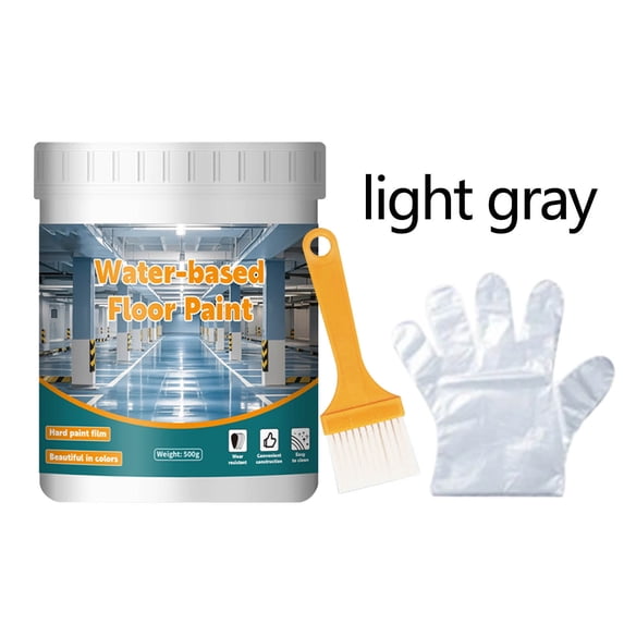 Water-Based Floor Paint - Home Use Non-Slip Wear-Resistant Refinishing Coating, Color-Changing Quick-Dry Floor Paint (Low VOC, 3H Dry,Gary)
