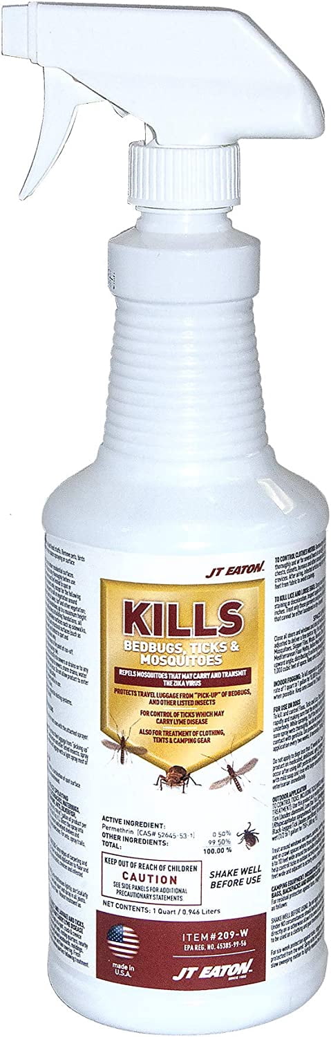 Water-Based Insecticide Spray for Bed Bugs, Ticks, and Mosquitos, Quart ...