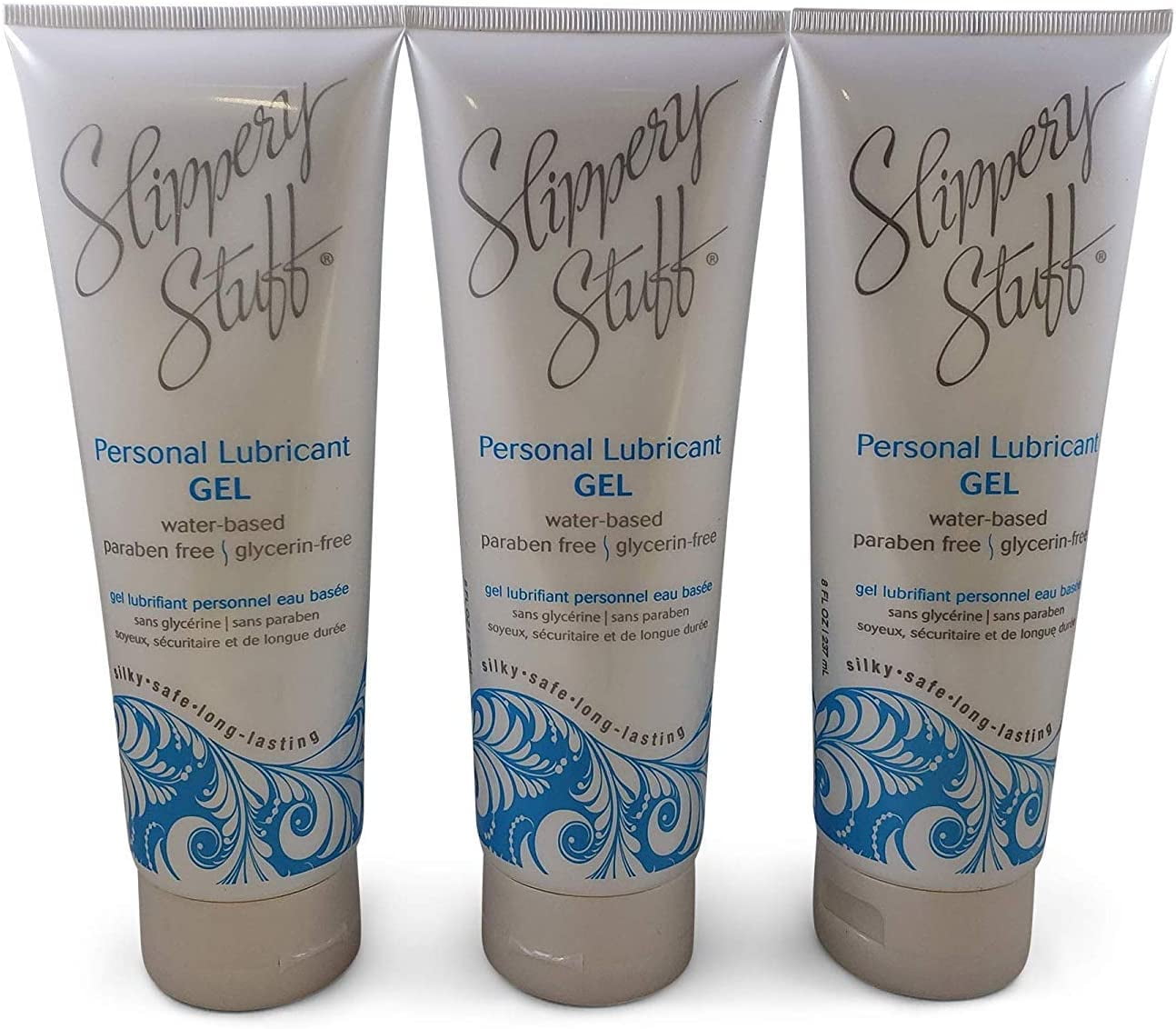 Water-Based Longlasting Personal Lubricant Gel, 8 oz (3 Pack)