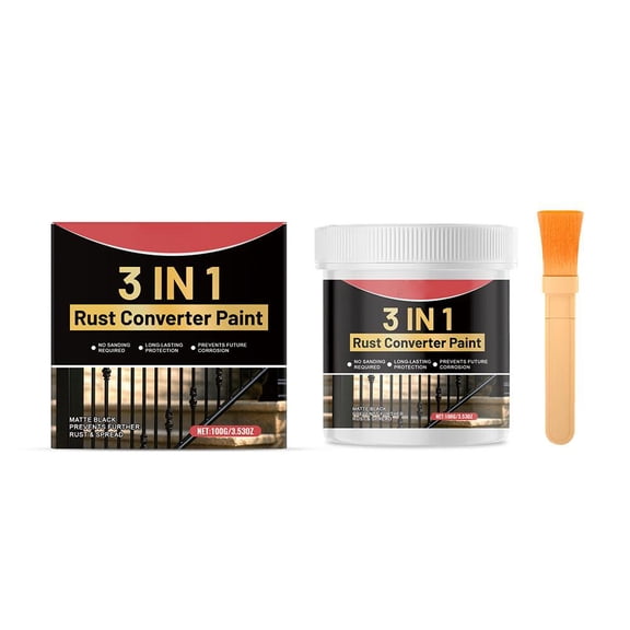 Water-Based Metal Rust Converter Primer for Iron & Steel, 3-in-1 Rust Prevention & Protection, 100g