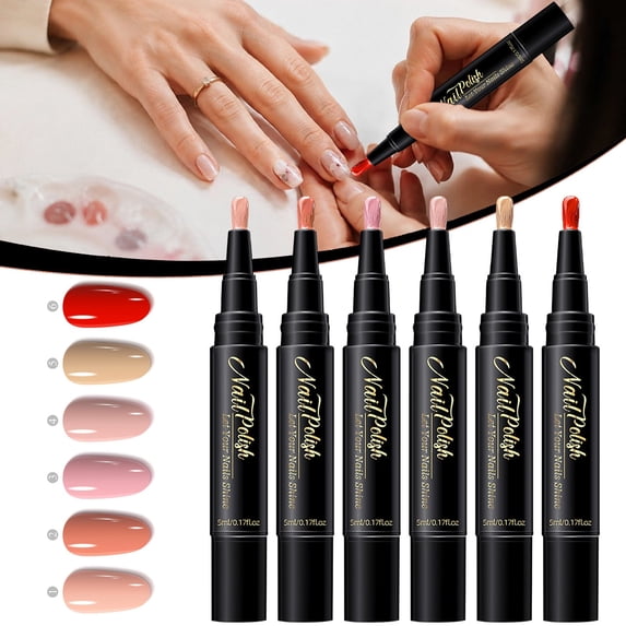 Water-Based Nail Polish Pen, Quick-Dry Nail Art Polish with Easy-Control Brush Tip, Pen-Style Manicure Tool for DIY Nail Designs