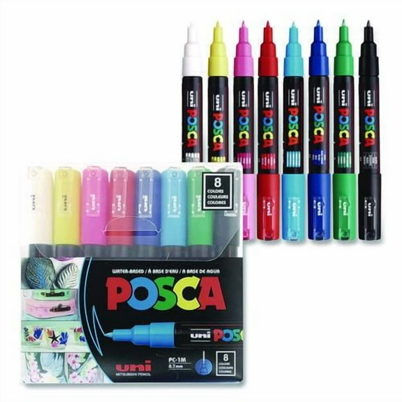 Water-Based Paint Markers, Extra-Fine Bullet Tip, Assorted Colors, 8/Pack | Bundle of 2