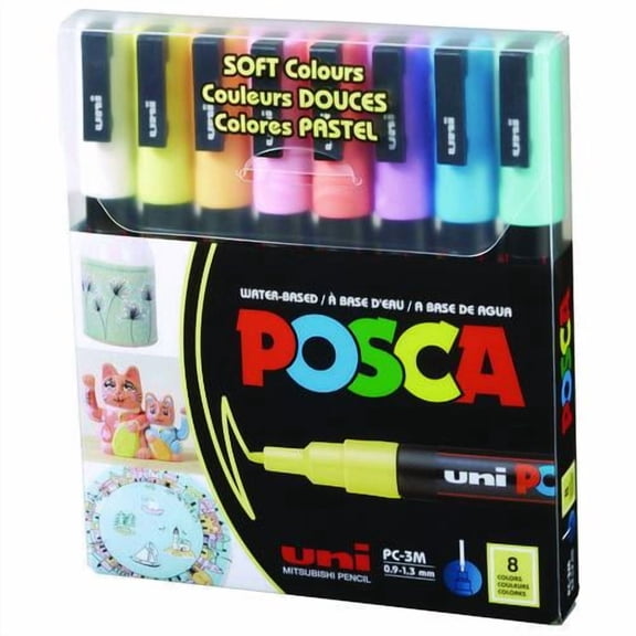 Water-Based Paint Markers, Fine Bullet Tip, 0.9 mm/1.3 mm, Assorted Colors, 8/Set | Bundle of 2