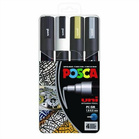 Water-Based Paint Markers, Medium Bullet Tip, Assorted Colors, 4/Set | Bundle of 5