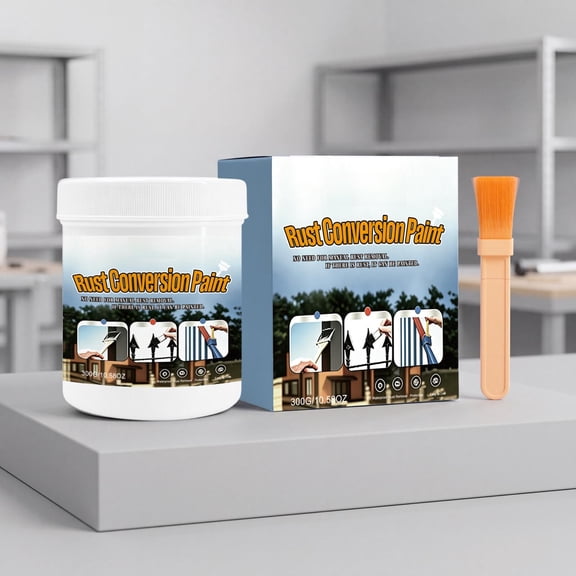 Water-Based Rust Conversion Paint, Rust Converter for Metal, Rust Encapsulator Paint, Paint for Metal Surfaces, Comes with A Complimentary Small Silicone Paint Brush to Easily