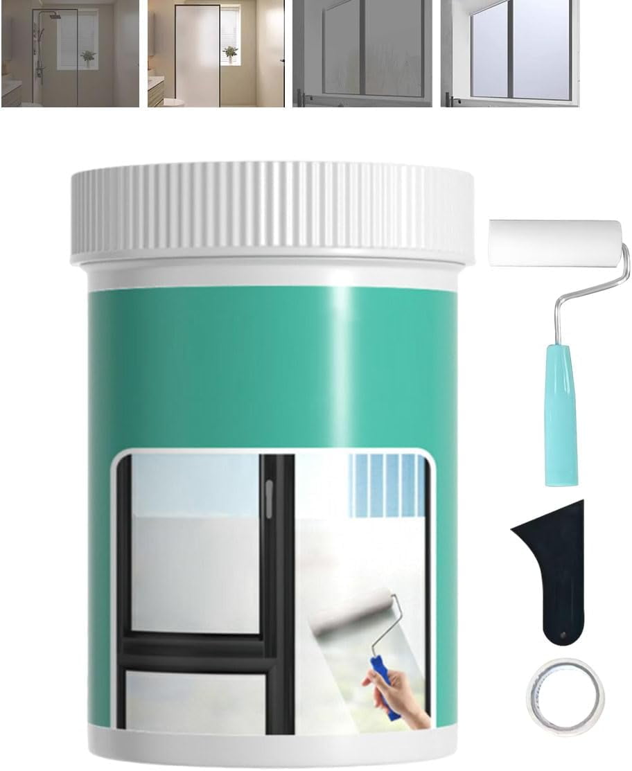Water-Based Transparent Frosted Glass Paint,Frosted Glass Paint kit for Window, Frosted Glass Window Spray for Bathroom, Kitchen, Sliding Door(500g)