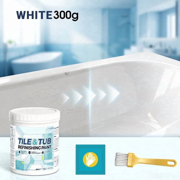 Water Based Tub And Tile Refinishing Paint, Waterproof Anti Slip Scratch Resistant Bathtub Paint, Easy Diy Application for Bathroom
