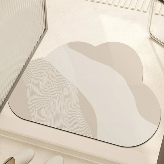 Water Bathroom Mat Non-Slip Shower Rug 16x24 Inch Polyester Solid Color Entry Floor Mat for Bathroom Supplies(Brown),Hulucky