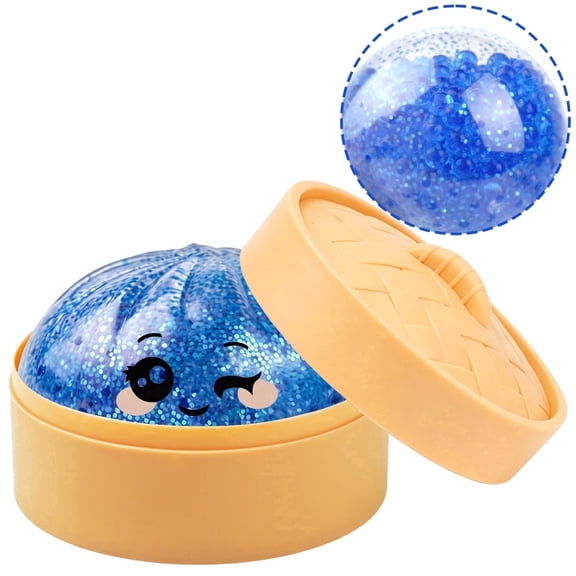 Dumpling Squishy Beads Blue, Squishy Dumpling Toy, Cute Stress Balls Fidget Sensory Toys, Stocking Stuffers with Food Steamer Stretchy Desk Toys