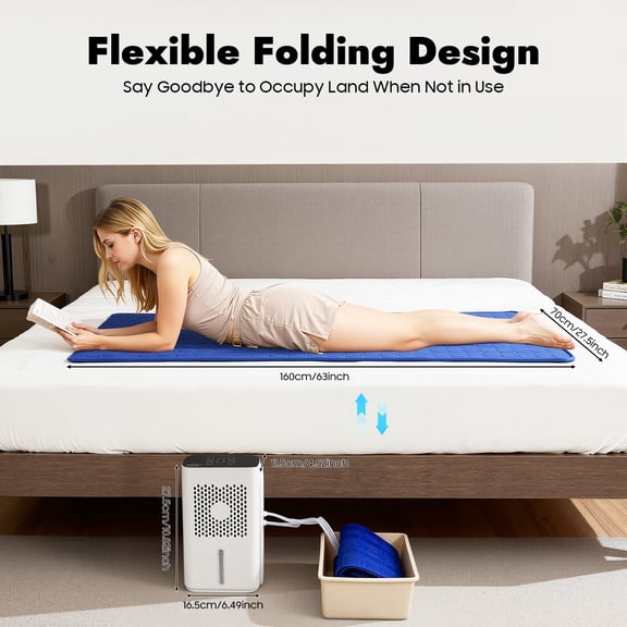 Water Bed Cooler, Water Cooling Mattress Pad, 4.5L 6W Bed Cooling System 160*70cm