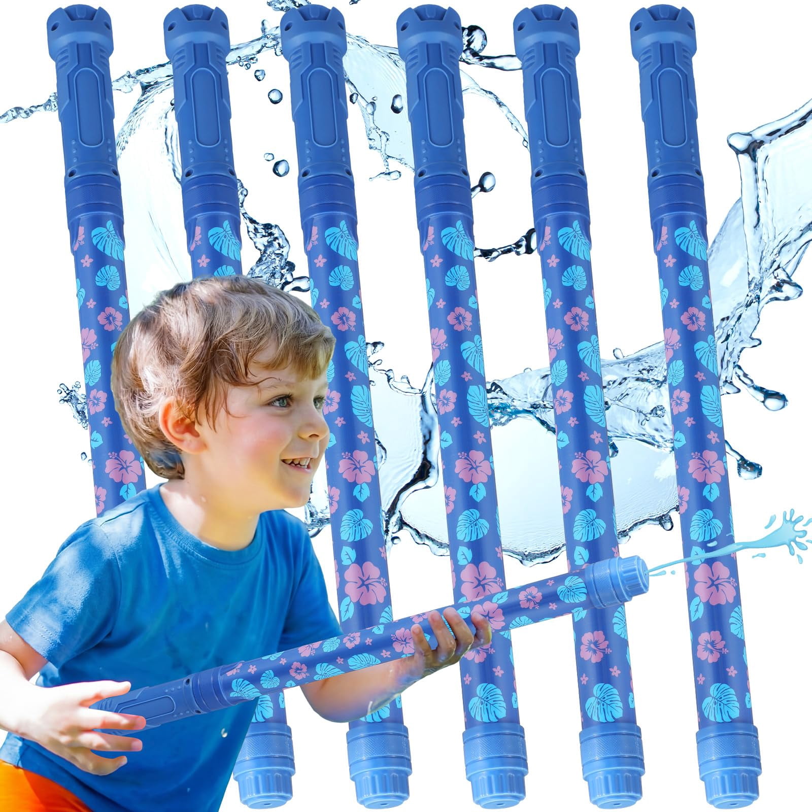 Water Blaster Shooters 6 Count Hawaii Themed Summer Pool Beach Party Supplies