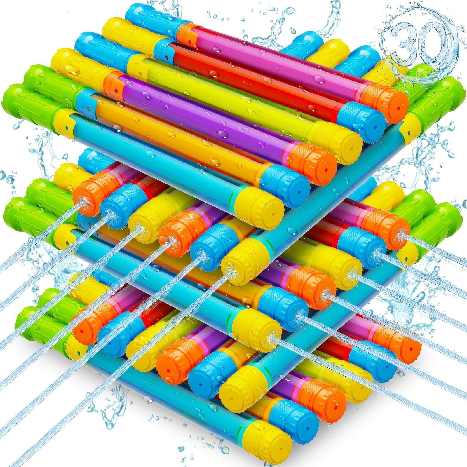 Water Blaster Toys 30 Pack 6 Colors Outdoor Summer Play