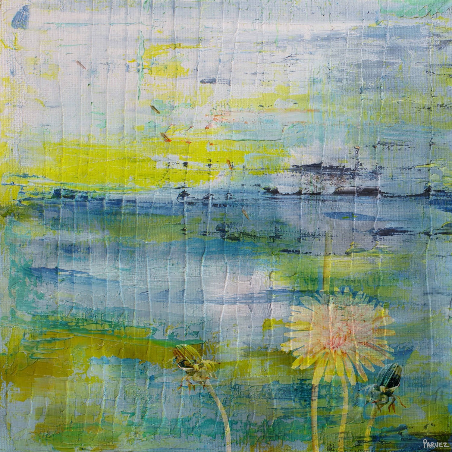 "Water Blooms" Painting Print on Wrapped Canvas