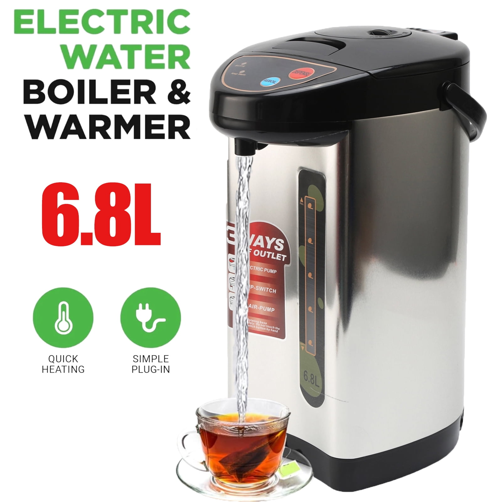 Water Boiler,Fully Automatic Electric Kettle,6.8L Electric Hot Water Pot,Kettle Warmer Hot Water Dispenser Countertop Water Heater, Instant Heating for Coffee & Tea