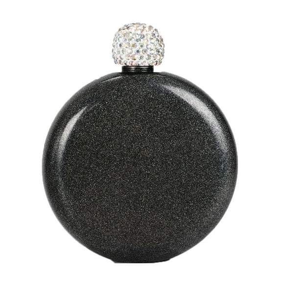 Water Bottle,140ml portable Stainless Steel Wine Alcohol Liquor Flask Creative Crystal Lid