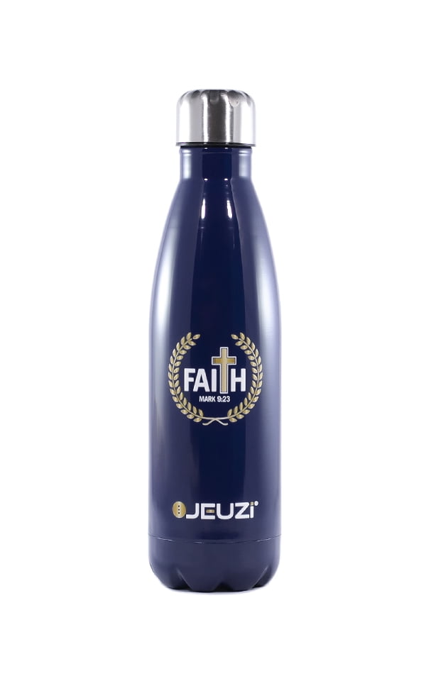 Water Bottle 17oz Insulated Stainless Steel BPA Free,  Alpha Navy JEUZi-NEW