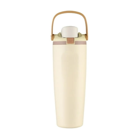 Water Bottle - 30oz Large Capacity Insulated Stainless Steel Cup with Handle, Double Drinking Mode for Direct Sip or Straw Use, Leak-Proof Travel Thermos for Sports, Commuting, Outdoor Adventures