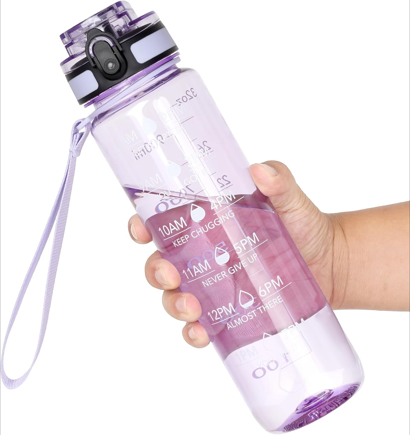 Water Bottle, 32oz Motivational Sports Water Bottle with Time Marker ...