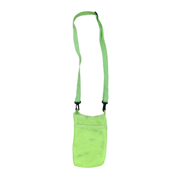 Water Bottle Bag Adjustable Water Bottle Mesh Cover for Sport Camping Hiking Green