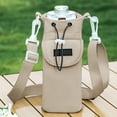 thumbnail image 1 of Waterproof Insulated Water Bottle Bag, Nylon Bottle Sleeve with Front Pocket for Hiking & Commuting, Portable Handheld Satchel, 1 of 9