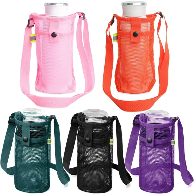 Water Bottle Bag with Strap, Mesh Water Bottle Holder Crossbody