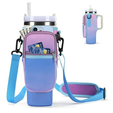 Water Bottle Bag for 40 Oz Tumbler with Handle Cup Accessories with Adjustable Shoulder Strap for Walking Hiking Camping